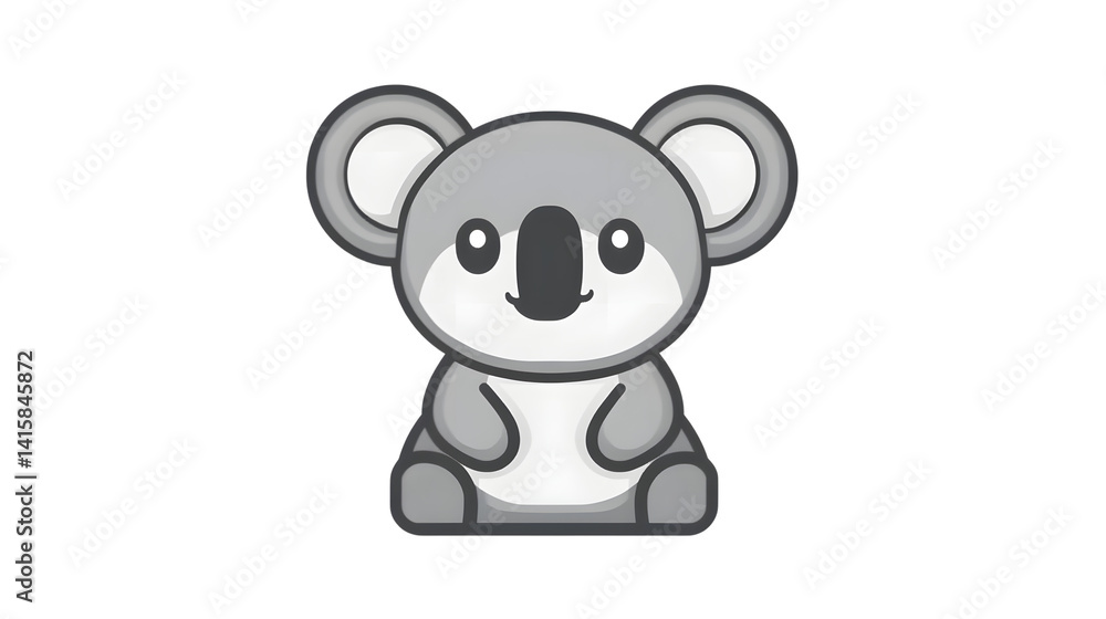 Naklejka premium Adorable Cartoon Animal with Big Ears and Friendly Expression Perfect for Kids Education and