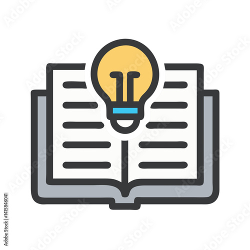 Book and lightbulb idea for knowledge concept image
