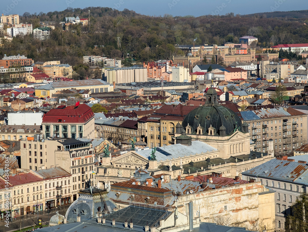 View of the center of the old city of Lviv