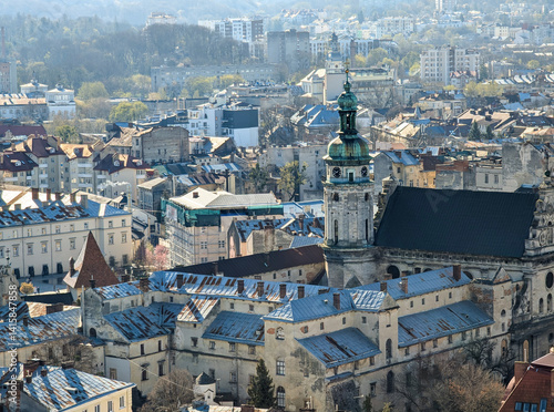 Obraz na płótnie View of the center of the old city of Lviv w salonie