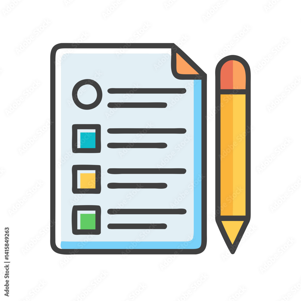 Checklist with Pencil Icon for Task Management Designs Checklist with Pencil Icon for Task Management Designs