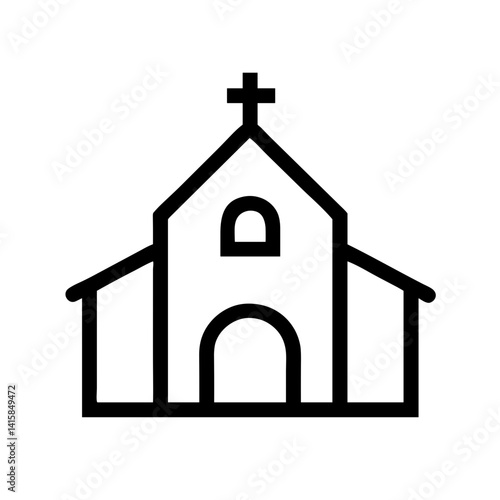 icon of a simple church building with a cross