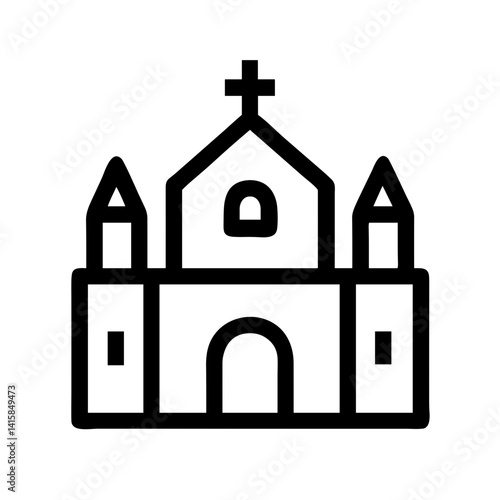 icon of a church building with cross and towers