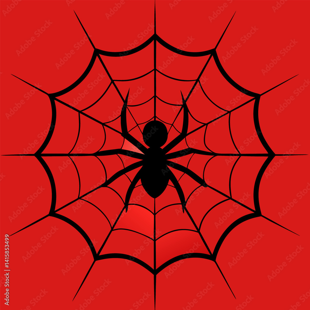 Fototapeta premium Halloween spider on web