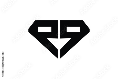 P, PP, 9, 99, Q,QQ Logo vector illustration in diamond shape.