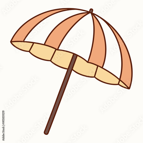 Colorful Beach Umbrella Illustration: Summer, Vacation, and Sun Protection Vector.