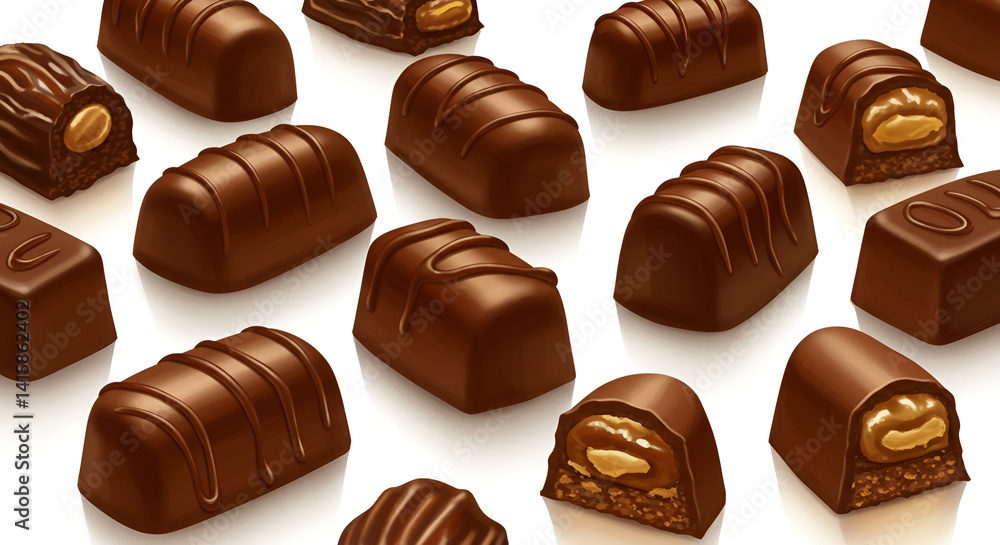 Date-filled chocolates from Dubai with glossy finish Date-filled chocolates from Dubai with glossy finish