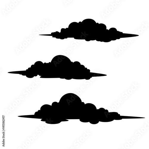 vector silhouette of a clouds. cloud icon vector set with isolated background 
