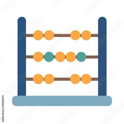 Flat vector illustration of abacus on black background