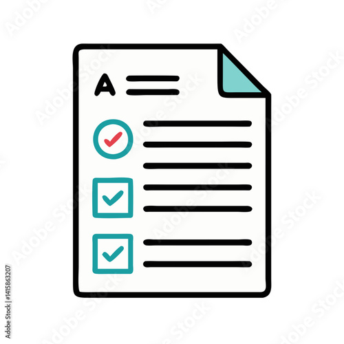 Completed Checklist Illustration with check marks and lines.