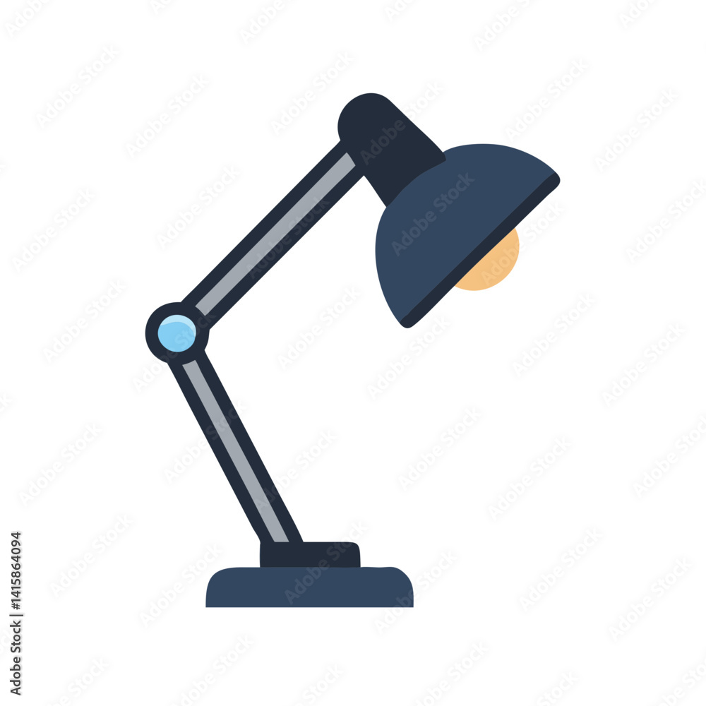Modern Desk Lamp Illustration on a Black Background Modern Desk Lamp Illustration on a Black Background