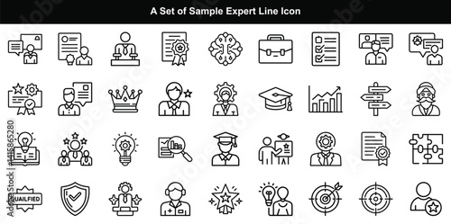 Expert Icon Vector Set, Specialist Professional Symbol Graphics