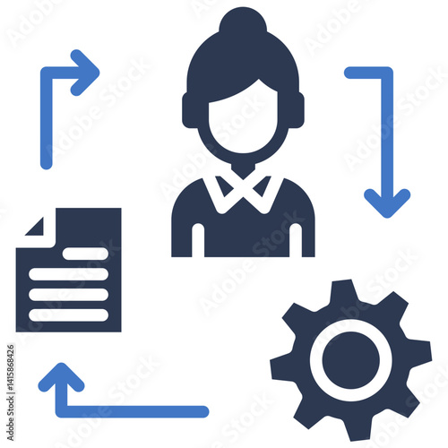 Project Management glyph color icon