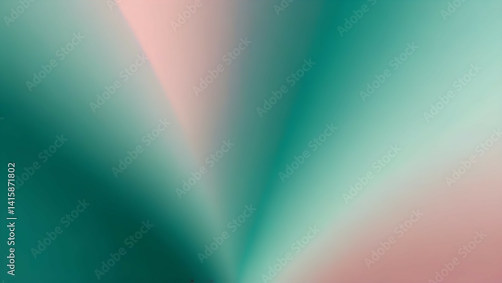 Fototapeta premium Gradient blur of teal green and light blossom pink. Fresh, romantic, and softly balanced.