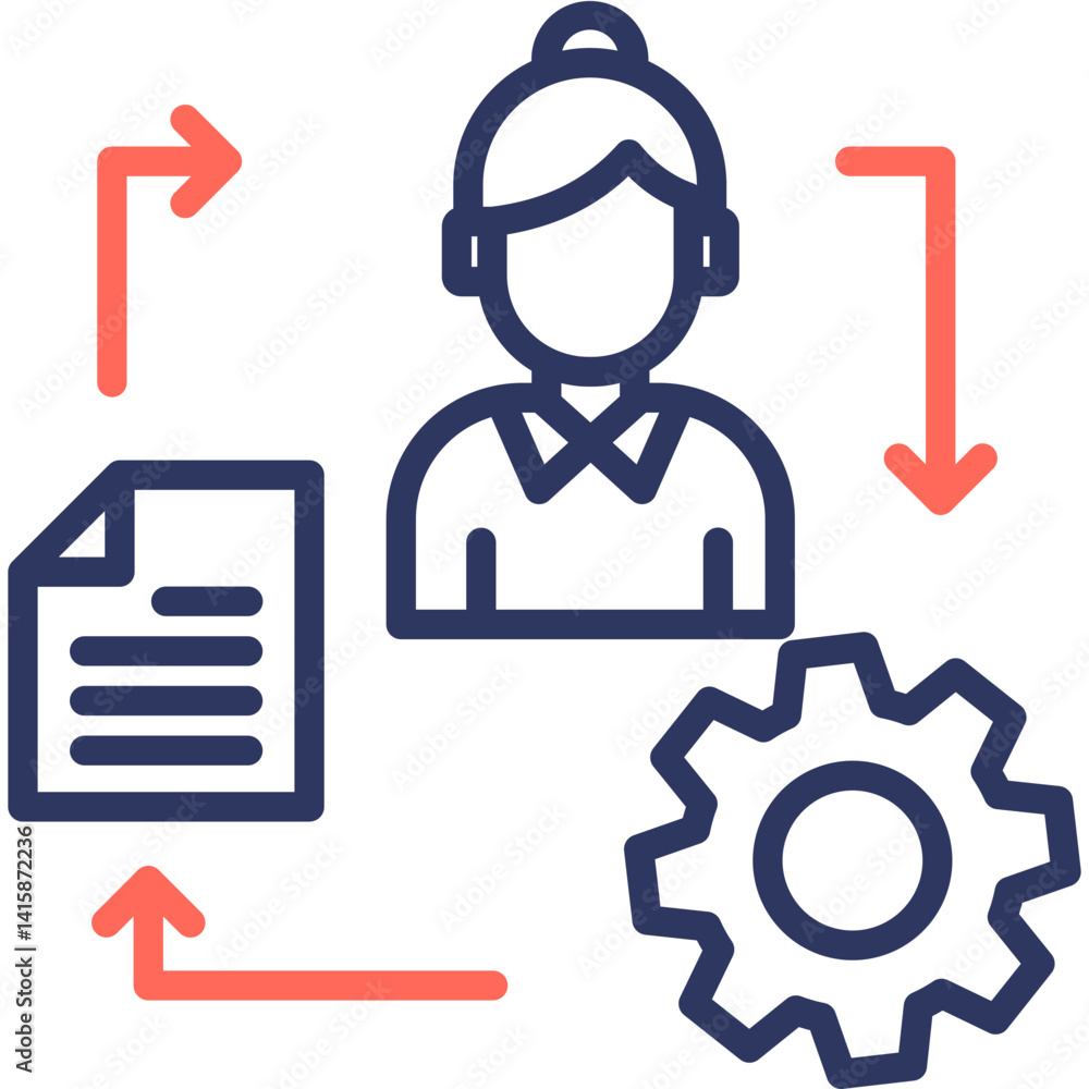 Fototapeta premium Project Management line color icon