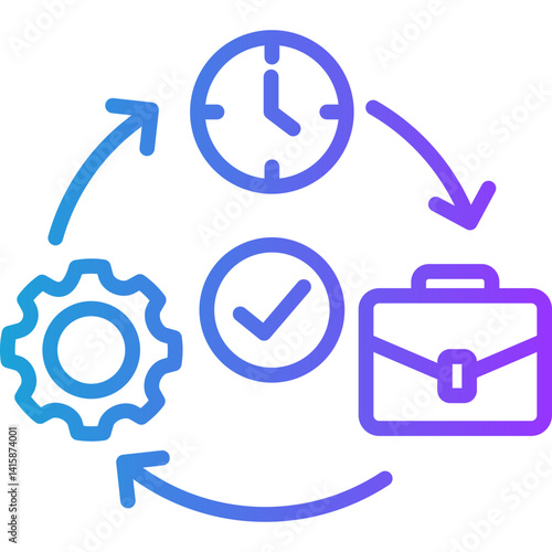 Workflow Efficiency line gradient icon