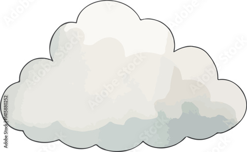 Cloud watercolor vector illustration.