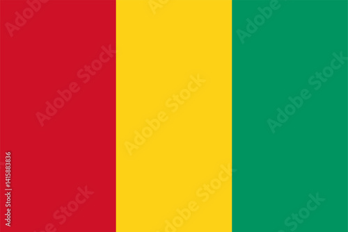 The flag of Guinea, with accurate proportions and colors. Vector image.