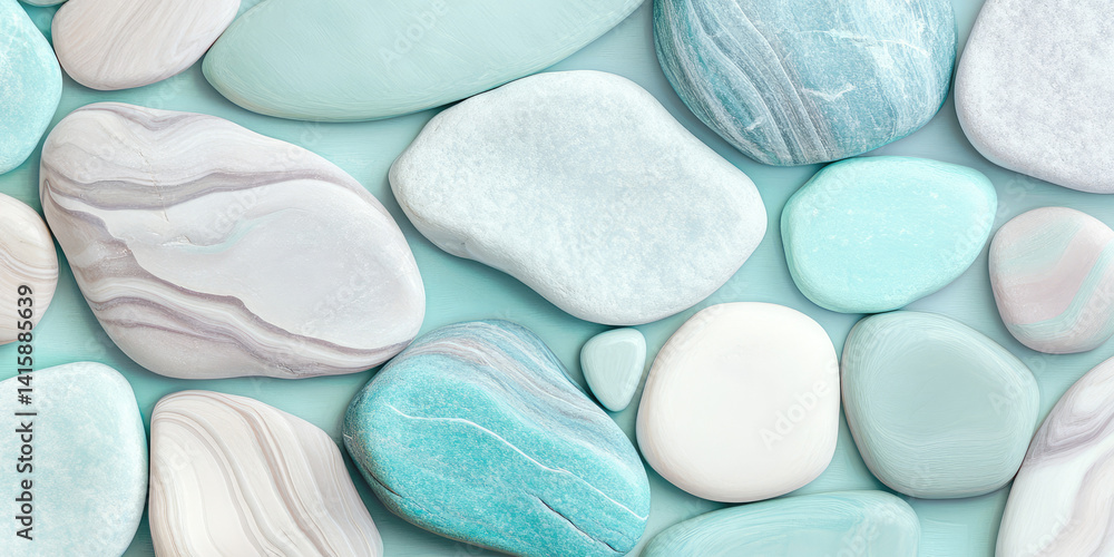 Background of decorative stones of different shapes and pastel colors Background of decorative stones of different shapes and pastel colors