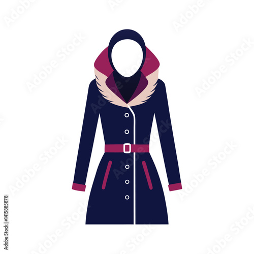 Winter coat Silhouette vector illustration, Set of Winter coat Silhouette 