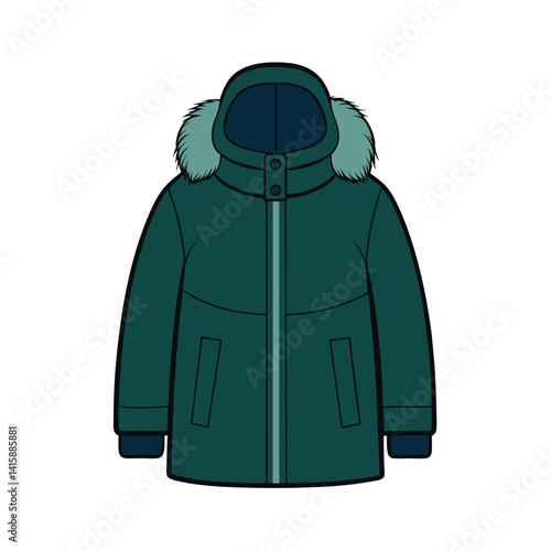 Winter coat Silhouette vector illustration, Set of Winter coat Silhouette 