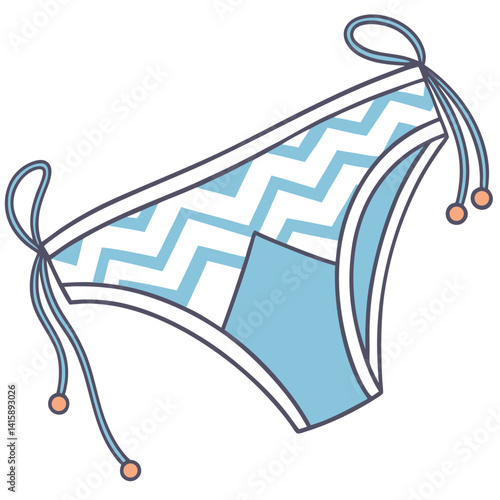 Stylish Bikini Bottom Illustration: Swimwear, Beachwear, and Summer Fashion Vector.