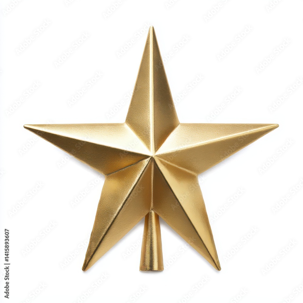 Obraz premium Golden star christmas ornament isolated on white background