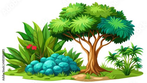 plant bush tree isolated with clipping path