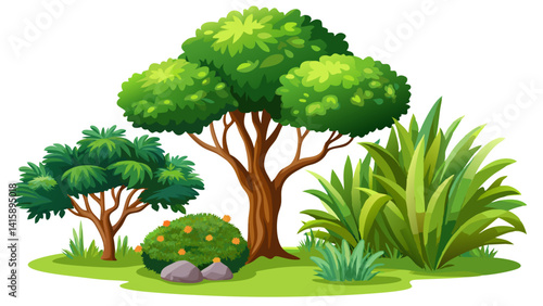 plant bush tree isolated with clipping path