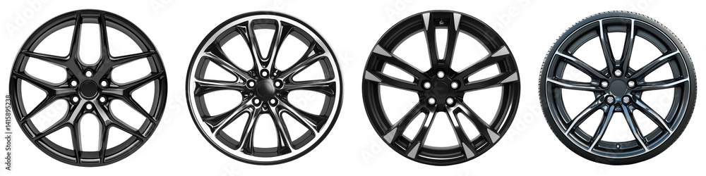 Car rims Isolated on transparent background. PNG , Set of Car rims Isolated on transparent background. PNG , Set of