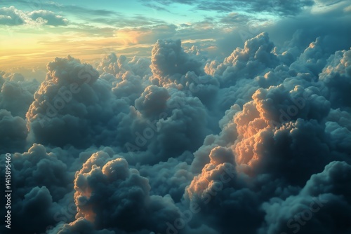 Surreal Landscape of Vibrant Clouds at Dusk With Soft Hues and Dramatic Light