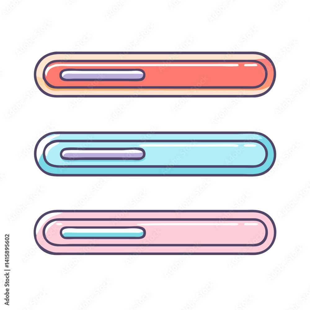 Three Stylish Horizontal Progress Bars for User Interface Design and Development Three Stylish Horizontal Progress Bars for User Interface Design and Development