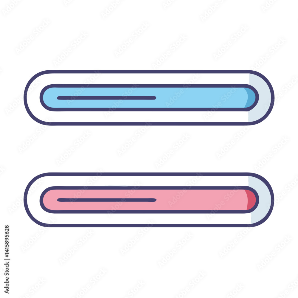 Two horizontal progress bars, one blue and one pink, with rounded edges Two horizontal progress bars, one blue and one pink, with rounded edges