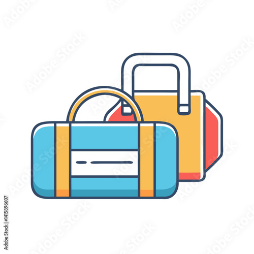 Two stylish bags a duffel and a luggage bag packed for travel