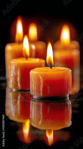 Warm Candlelight Creates a Calming Atmosphere in a Cozy Space During Evening ...