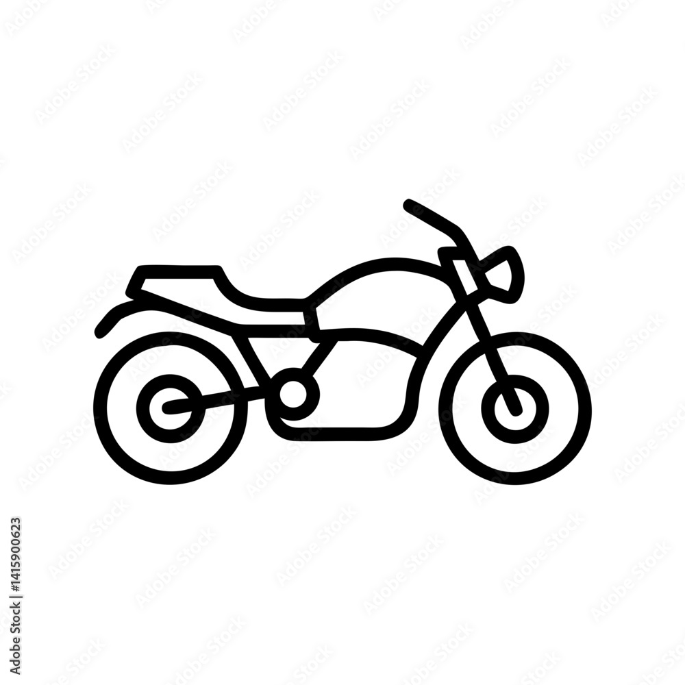 Motorcycle Line Art Illustration, icon, vector Motorcycle Line Art Illustration, icon, vector