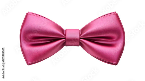 bright pink bow tie isolated on white background, high-definition, realistic look