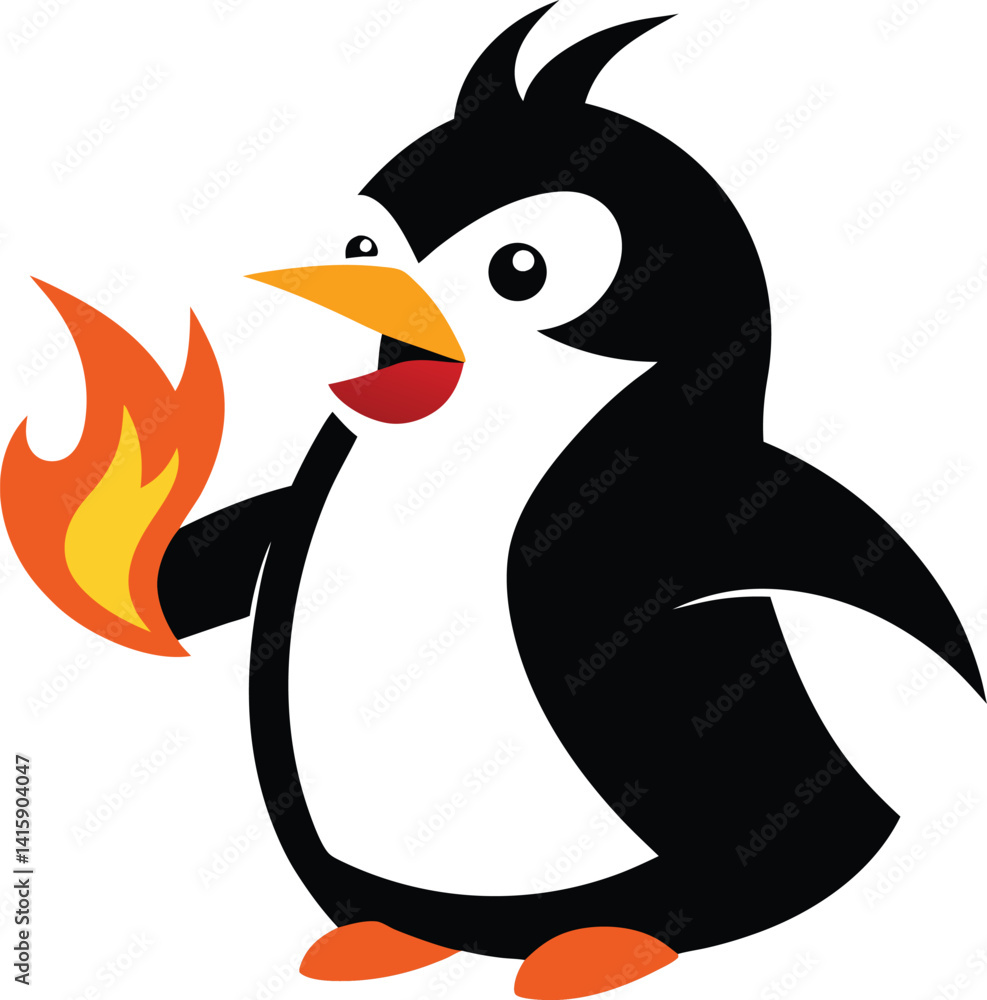 Naklejka premium penguin on a white background