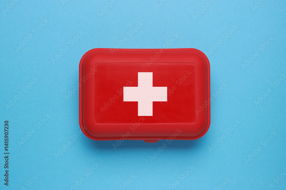 First Aid Kit on blue First Aid Kit on blue