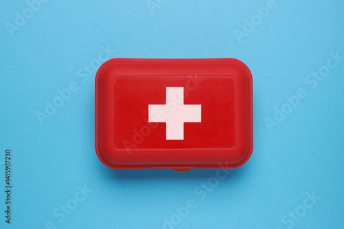 First Aid Kit on blue
