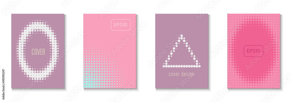 Halftone Cover Set. Future Concept In Minimal Layout. Minimalistic Brochure In 2d Frame. Music Flyer. Minimalist Business Pattern. Geometric Line Template. Trendy Halftone Cover Halftone Cover Set. Future Concept In Minimal Layout. Minimalistic Brochure In 2d Frame. Music Flyer. Minimalist Business Pattern. Geometric Line Template. Trendy Halftone Cover