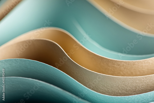 A detailed close up view of a piece of paper featuring waves on it