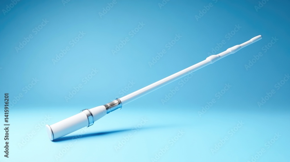 Naklejka premium A futuristic, white, slender wand. It's sleek and technologically advanced, with subtle metallic accents