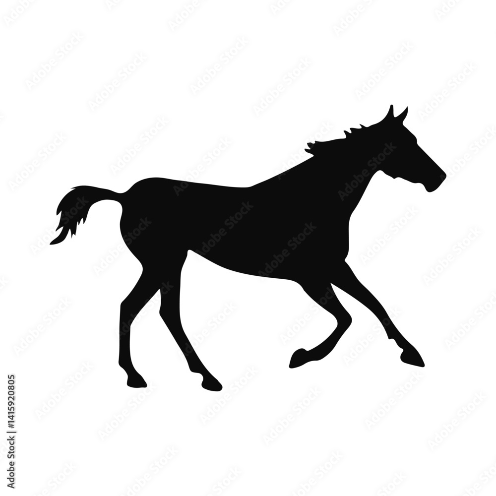 Silhouette of a Running Horse Dynamic Equestrian Image for Branding and Design Silhouette of a Running Horse Dynamic Equestrian Image for Branding and Design