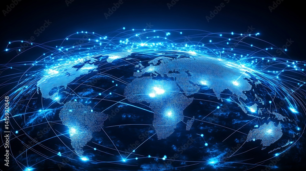 Futuristic Global Network Connectivity Futuristic Global Network Connectivity