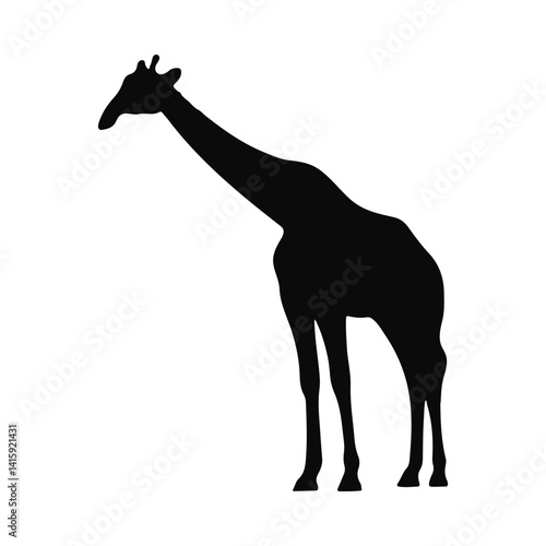 Elegant Giraffe Silhouette Perfect for Safari Wildlife and African themed Designs