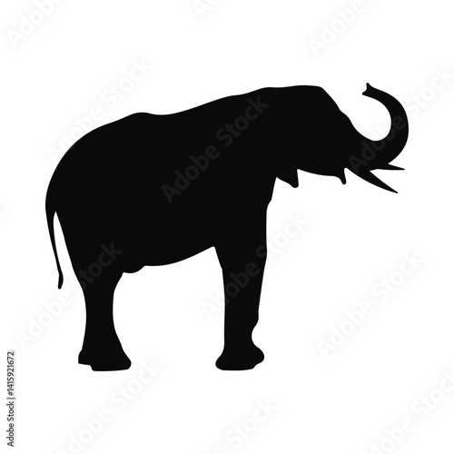 Majestic Elephant Silhouette Perfect for African Safari Wildlife Conservation and Nature Documentaries