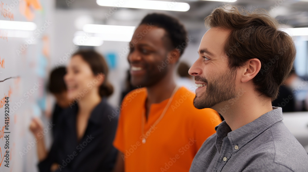 Obraz premium Office brainstorming session with vibrant collaboration and creativity
