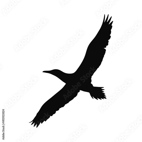 Silhouette of a bird in flight soaring high above perfect for nature documentaries wildlife photography and environmental awareness campaigns