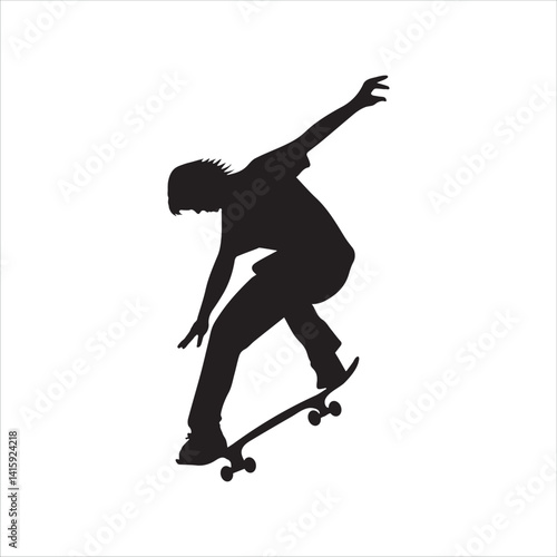 Silhouette of Skateboarder Performing a Trick Action Sports Photography Extreme Sports Skateboarding Lifestyle Adrenaline Rush